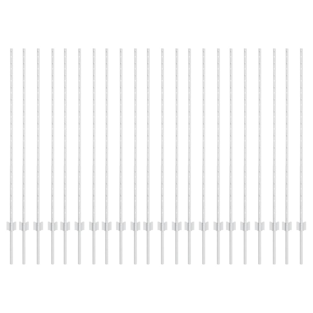 Vidaxl fence post 22 pcs silver 180 cm steel