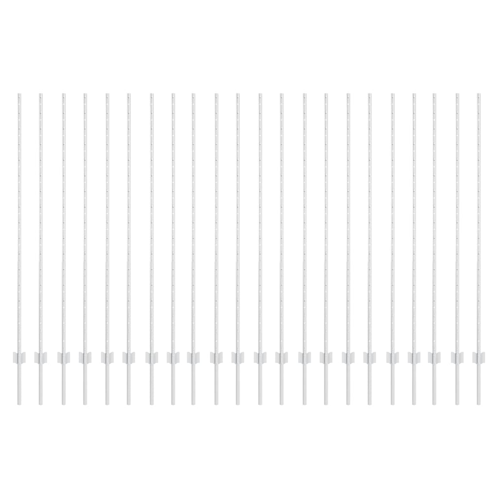 Poste para valla vidaxl 22 piezas plata 200 cm acero