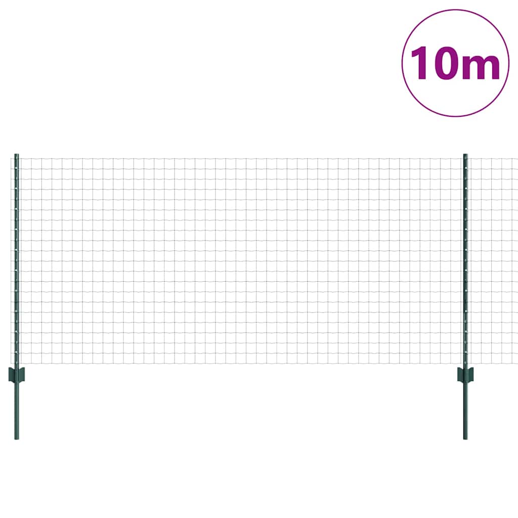 Valla vidaxxl con poste verde 1 x 10 m acero y PVC