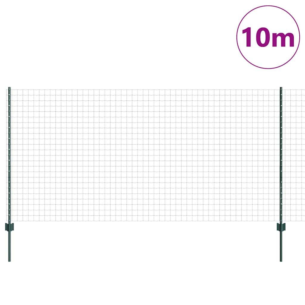Valla vidaxxl con poste verde 1,2 x 10 m acero y PVC