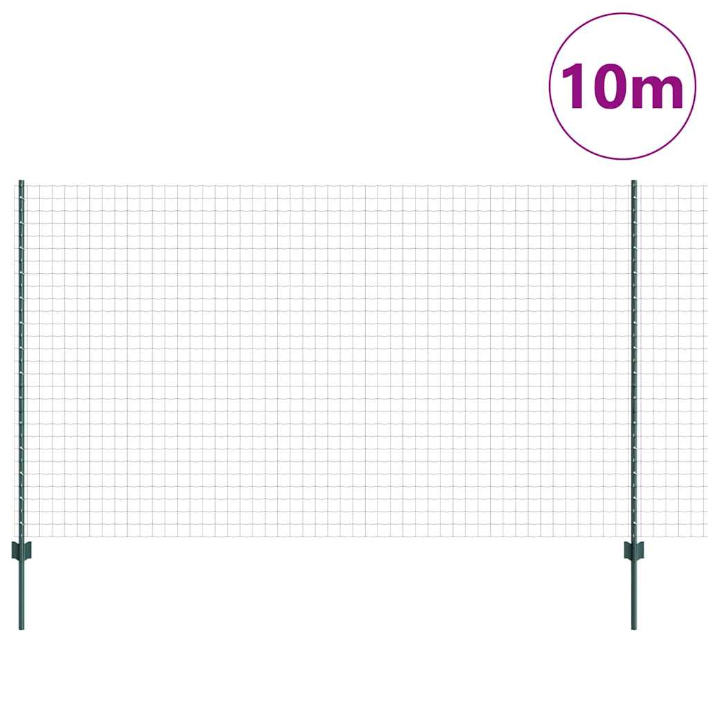 Valla vidaxxl con poste verde 1,4 x 10 m acero y PVC
