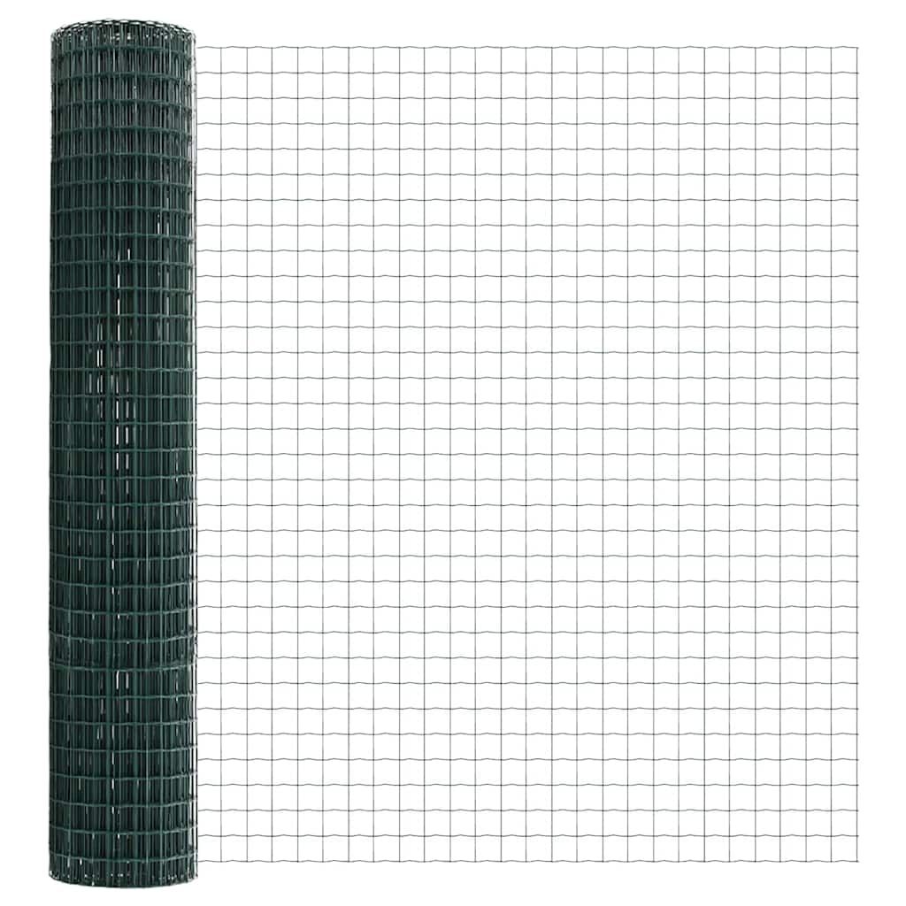 Valla vidaxl con poste verde 1,5 x 10 m acero y PVC