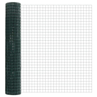 Valla vidaxl con poste verde 1,5 x 10 m acero y PVC