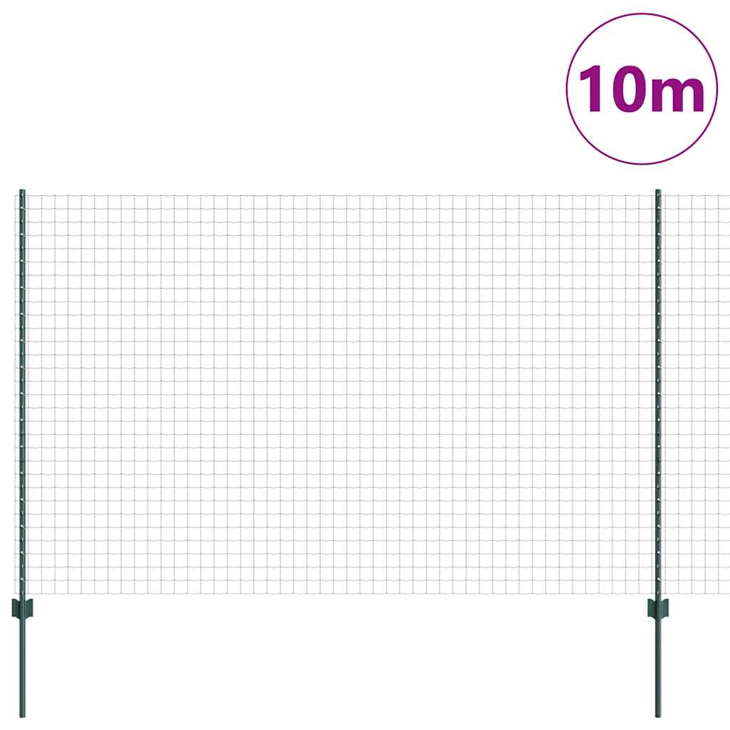 Valla vidaxl con poste verde 1,5 x 10 m acero y PVC