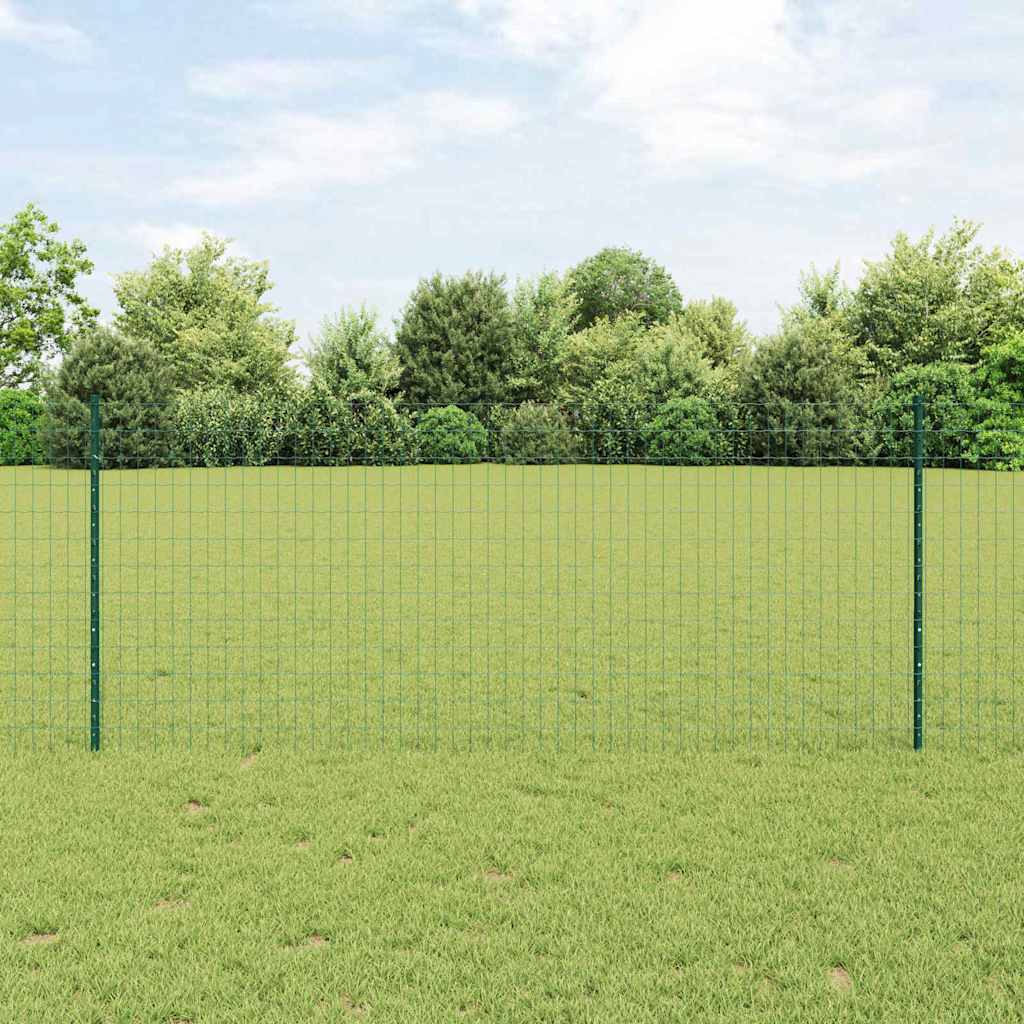 Valla vidaxxl con poste verde 1 x 10 m acero y PVC