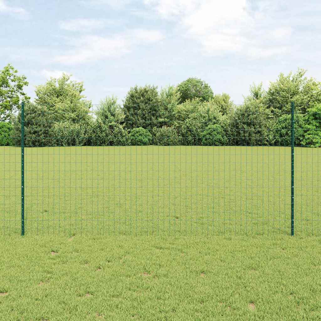 Valla vidaxxl con poste verde 1,2 x 10 m acero y PVC