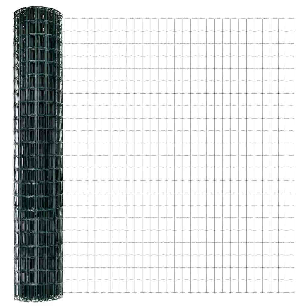 Valla vidaxl con poste verde 1,6 x 10 m acero y PVC