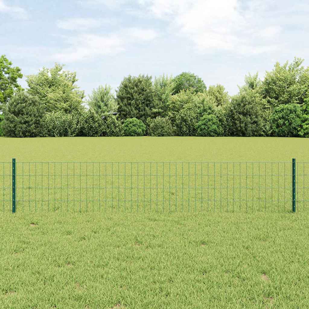 Valla vidaxxl con poste verde 0,4 x 10 m acero y PVC