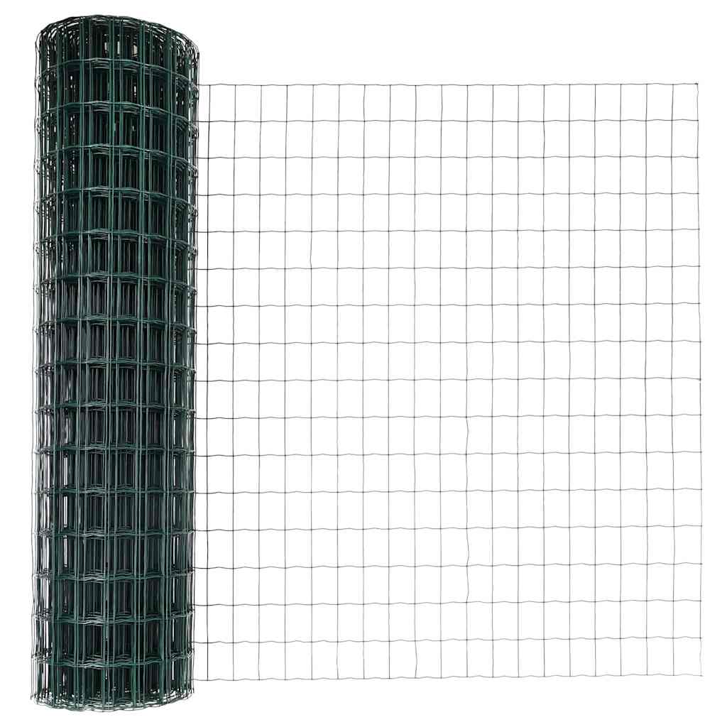 Valla vidaxxl con poste verde 1,4 x 10 m acero y PVC
