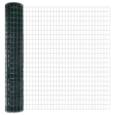 Valla vidaxl con poste verde 1,5 x 10 m acero y PVC