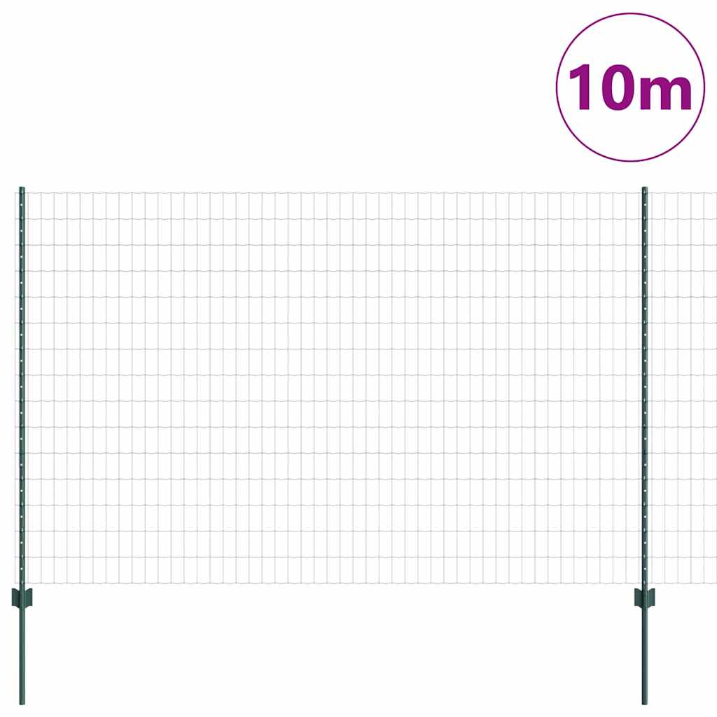 Valla vidaxl con poste verde 1,6 x 10 m acero y PVC