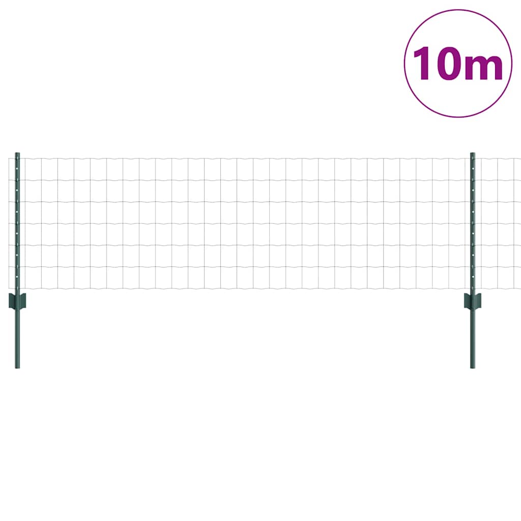 Valla vidaxxl con poste verde 0,6 x 10 m acero y PVC