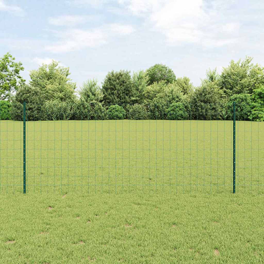 Valla vidaxxl con poste verde 1 x 10 m acero y PVC