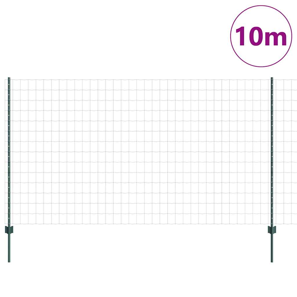 Valla vidaxxl con poste verde 1,4 x 10 m acero y PVC