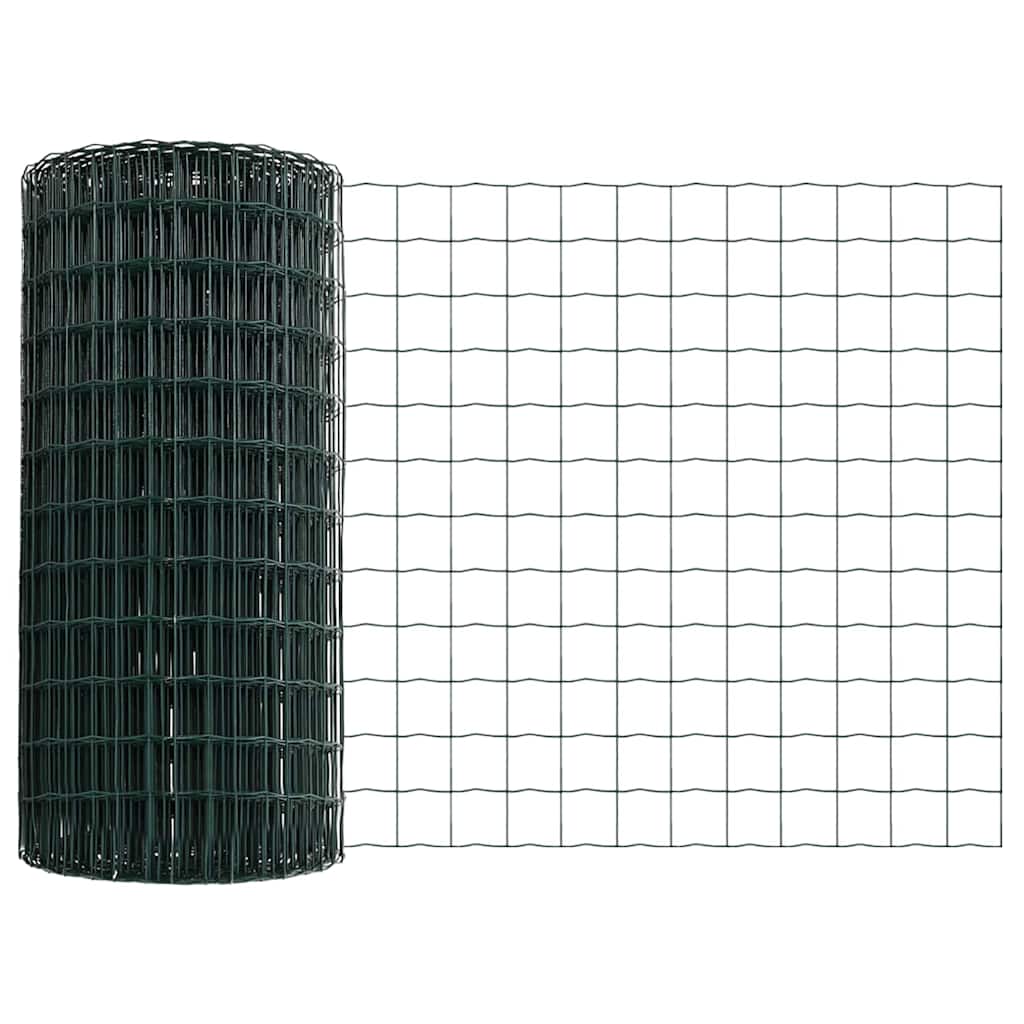 Valla vidaxxl con poste verde 0,4 x 10 m acero y PVC