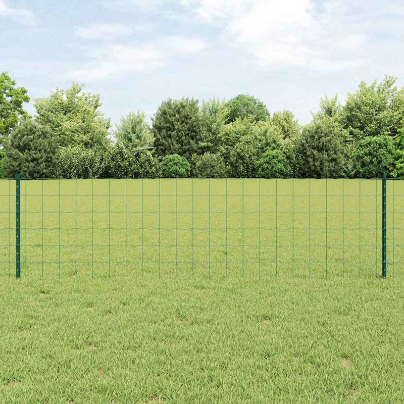 Valla vidaxxl con poste verde 0,6 x 10 m acero y PVC