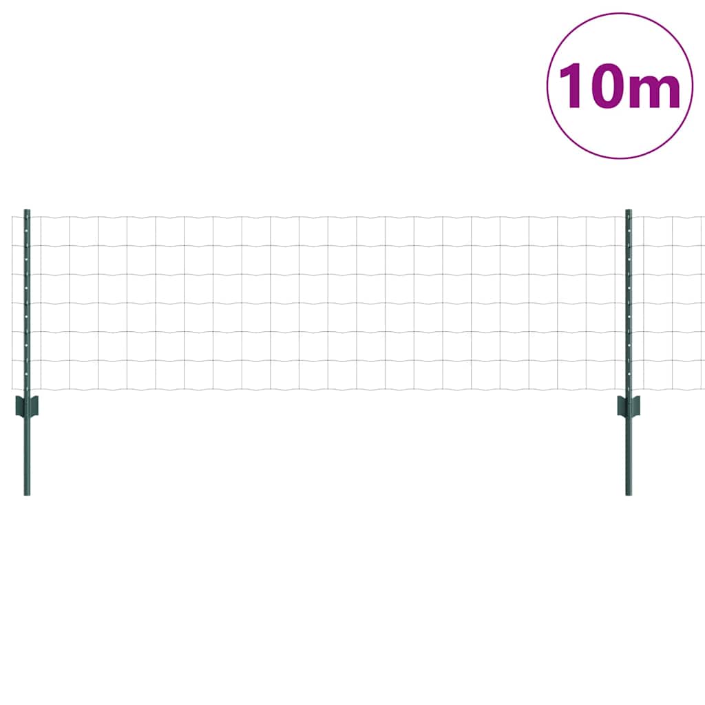 Valla vidaxxl con poste verde 0,6 x 10 m acero y PVC