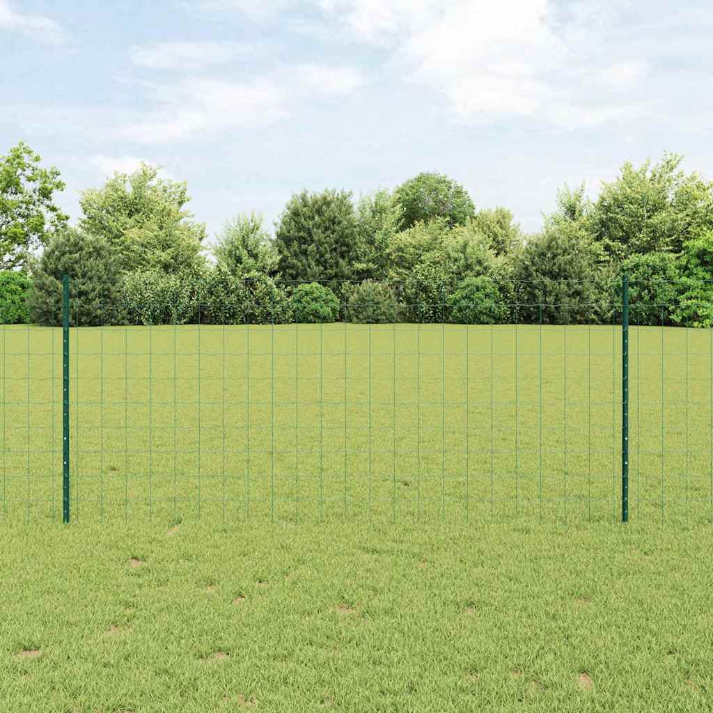 Valla vidaxxl con poste verde 1 x 10 m acero