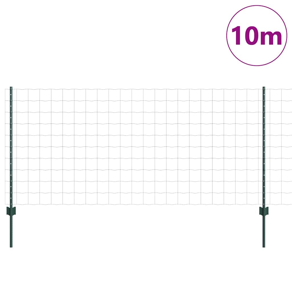 Valla vidaxxl con poste verde 1 x 10 m acero