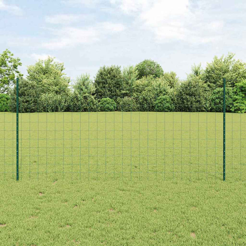 Vidaxl hek met paal groen 1,2 x 10 m staal