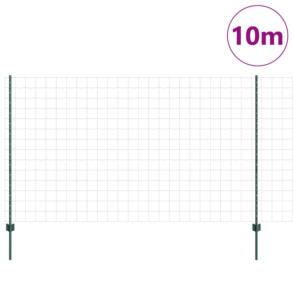 Valla vidaxxl con poste verde 1,4 x 10 m acero y PVC