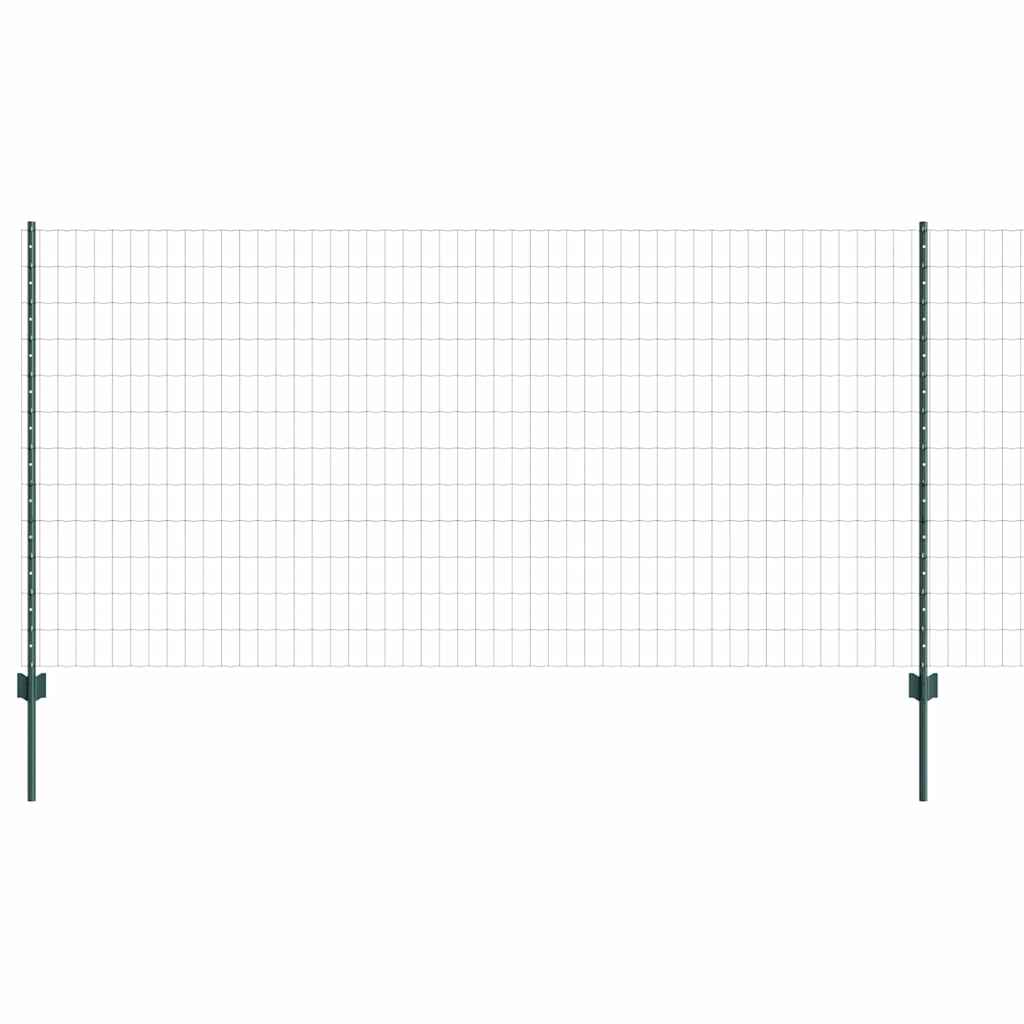 Valla vidaxl con poste verde 1,2 x 25 m acero y PVC