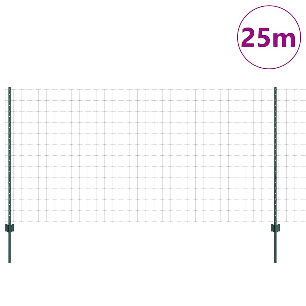 Valla vidaxl con poste verde 1,2 x 25 m acero y PVC