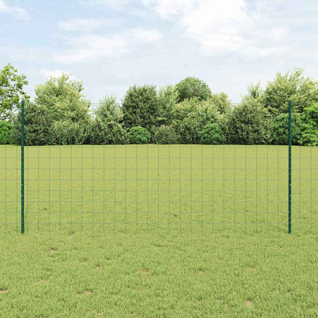 Valla vidaxxl con poste verde 1,2 x 25 m acero