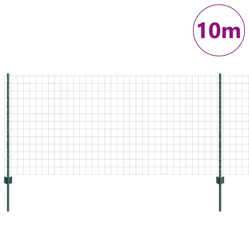 Valla vidaxxl con poste verde 1 x 10 m acero