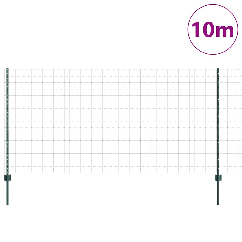 Valla vidaxxl con poste verde 1,2 x 10 m acero