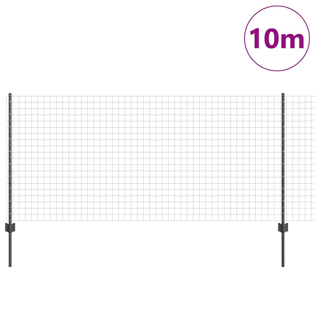 Valla vidaxl con poste gris 1 x 10 m acero y PVC