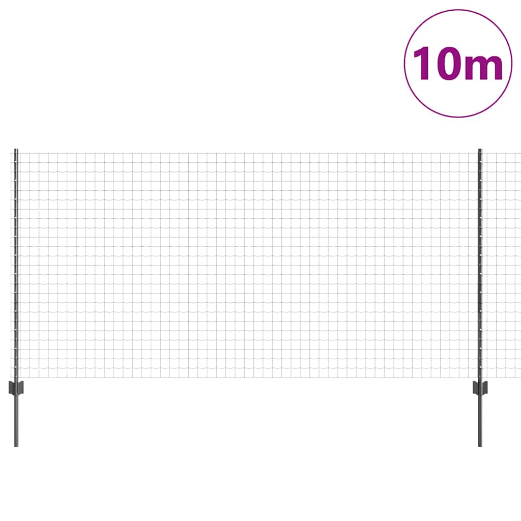 Valla vidaxl con poste gris 1,2 x 10 m acero y PVC