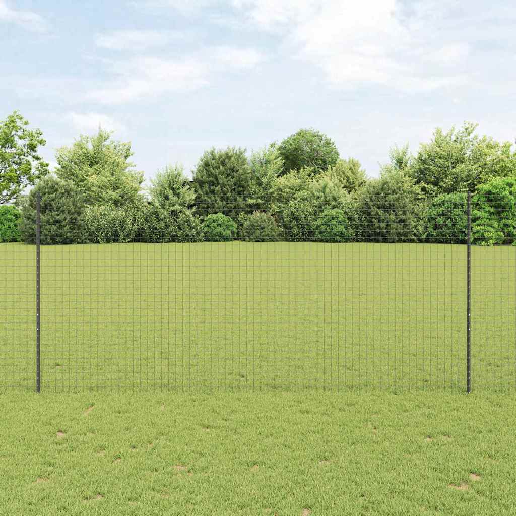 Valla vidaxl con poste gris 1,4 x 10 m acero y PVC