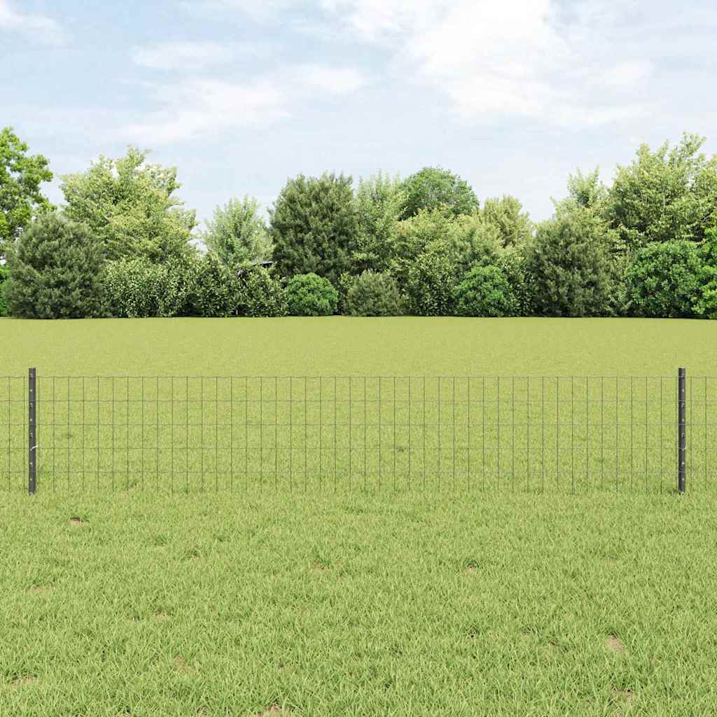 Valla vidaxl con poste gris 0,4 x 10 m acero y PVC