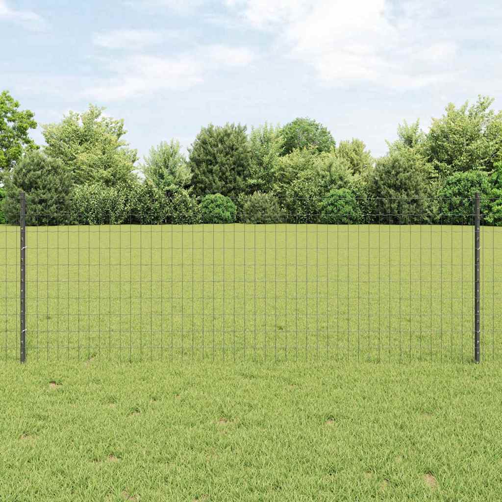 Valla vidaxl con poste gris 0,8 x 10 m acero y PVC