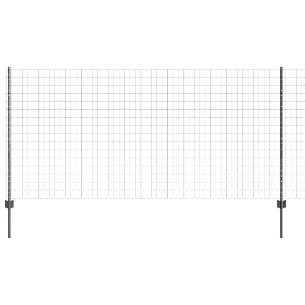 Valla vidaxl con poste gris 1,2 x 10 m acero y PVC