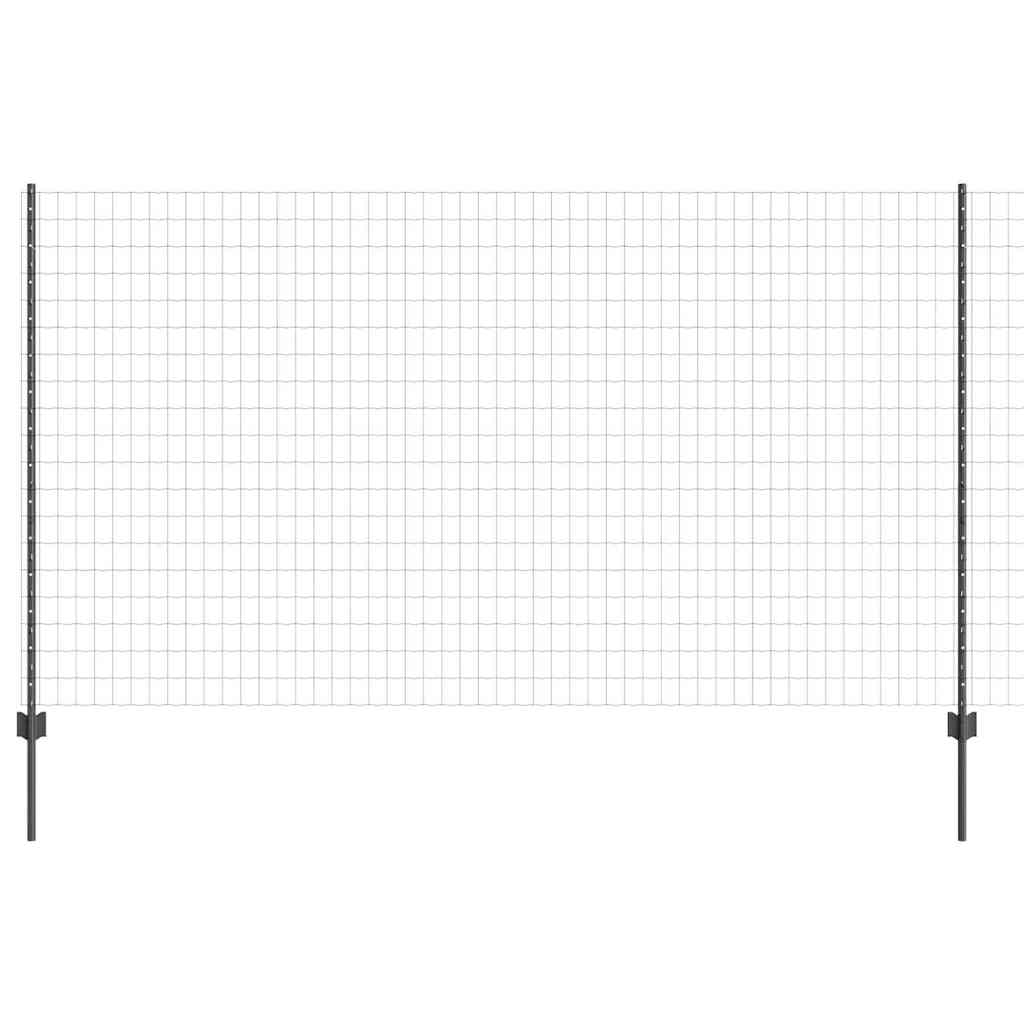 Valla vidaxl con poste gris 1,4 x 10 m acero y PVC