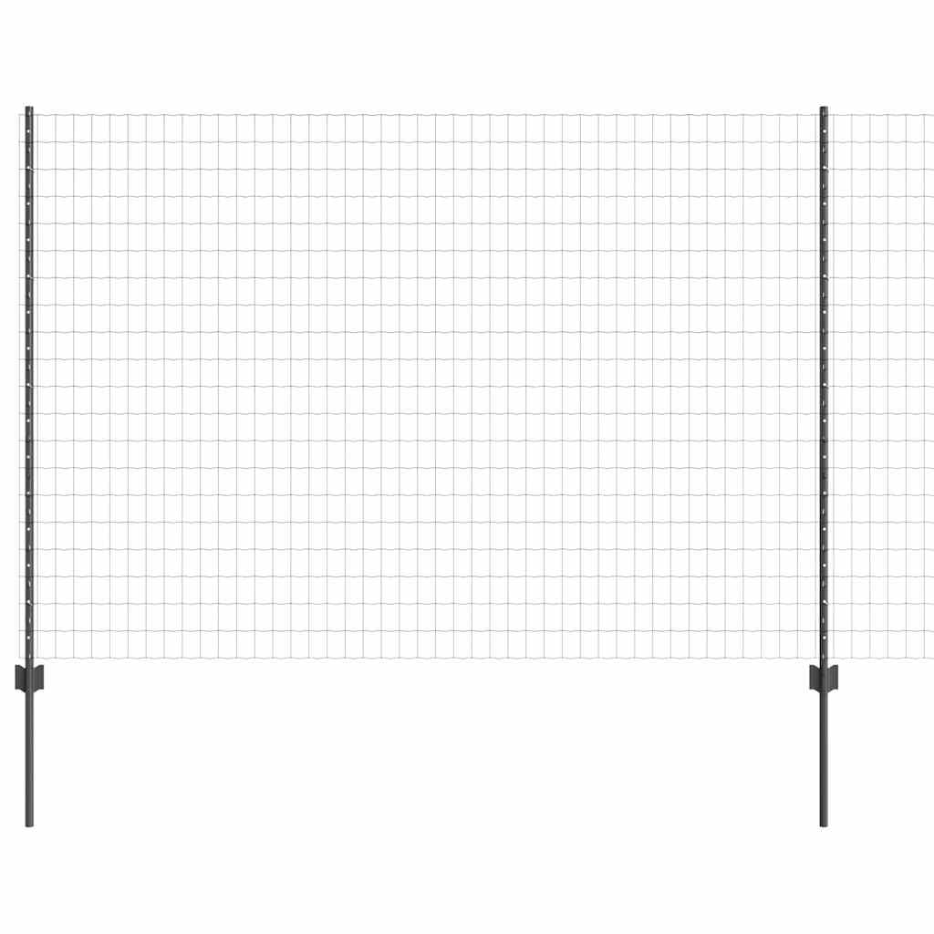 Valla vidaxl con poste gris 1,6 x 10 m acero y PVC