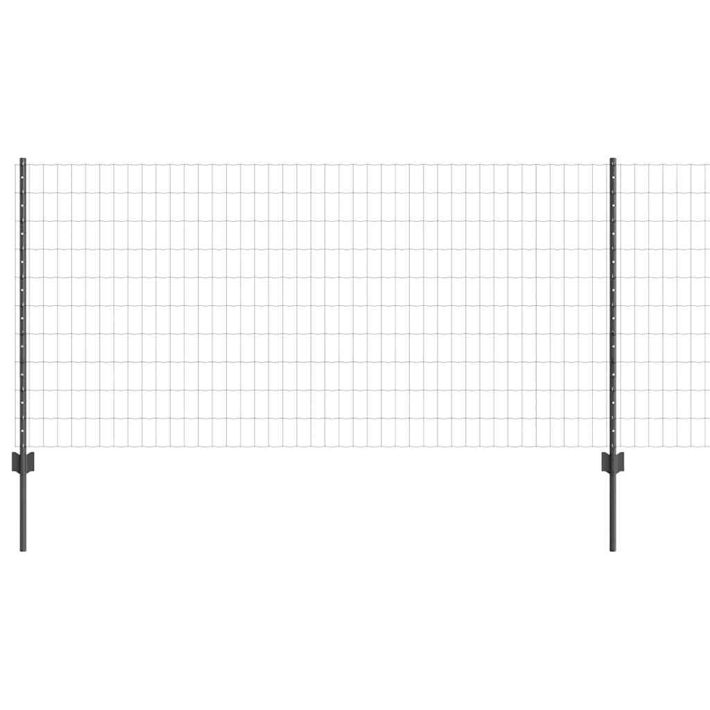 Valla vidaxl con poste gris 1 x 10 m acero y PVC