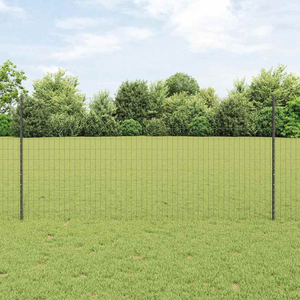 Valla vidaxl con poste gris 1,2 x 10 m acero y PVC