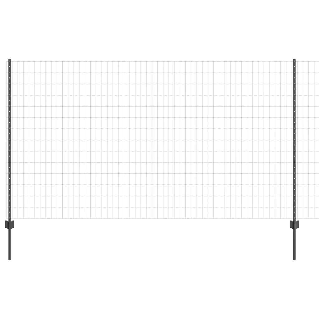 Valla vidaxl con poste gris 1,4 x 10 m acero y PVC