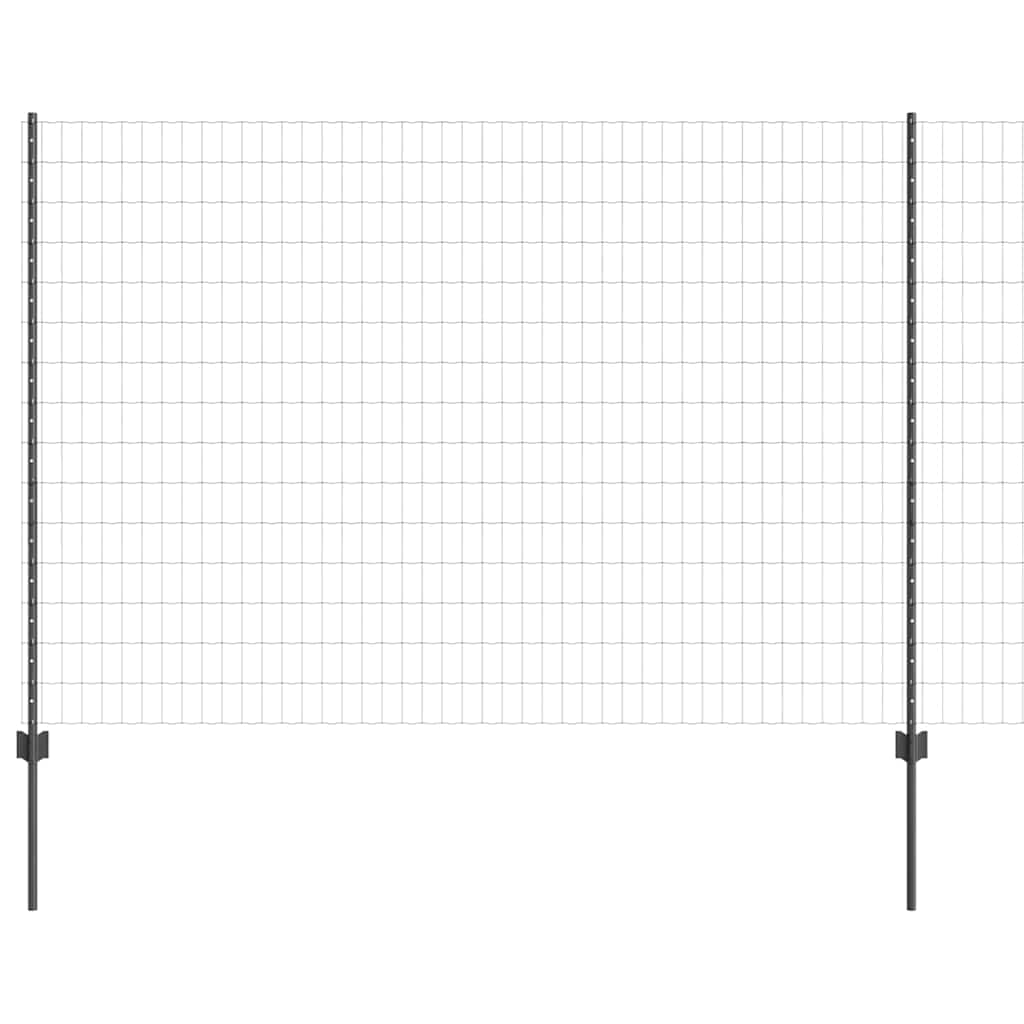 Valla vidaxl con poste gris 1,5 x 10 m acero y PVC