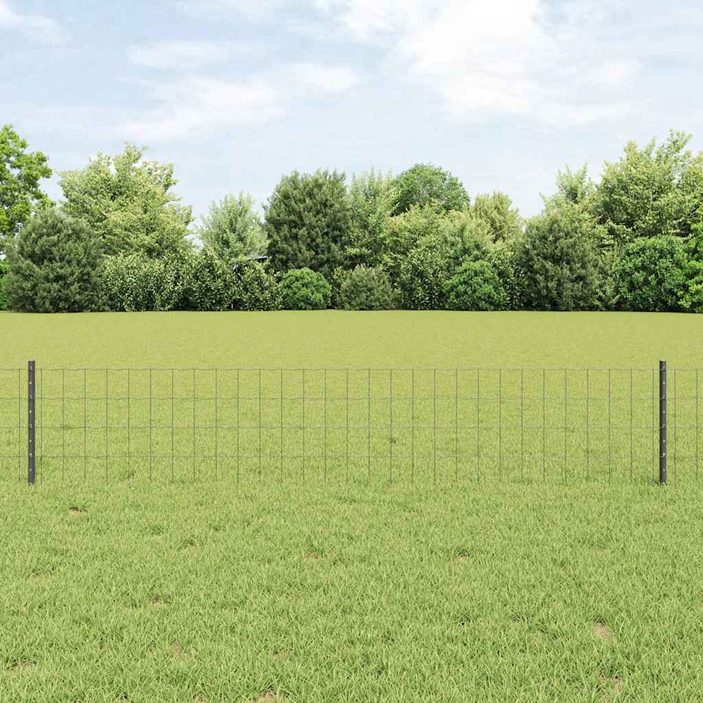 Valla vidaxl con poste gris 0,4 x 10 m acero y PVC