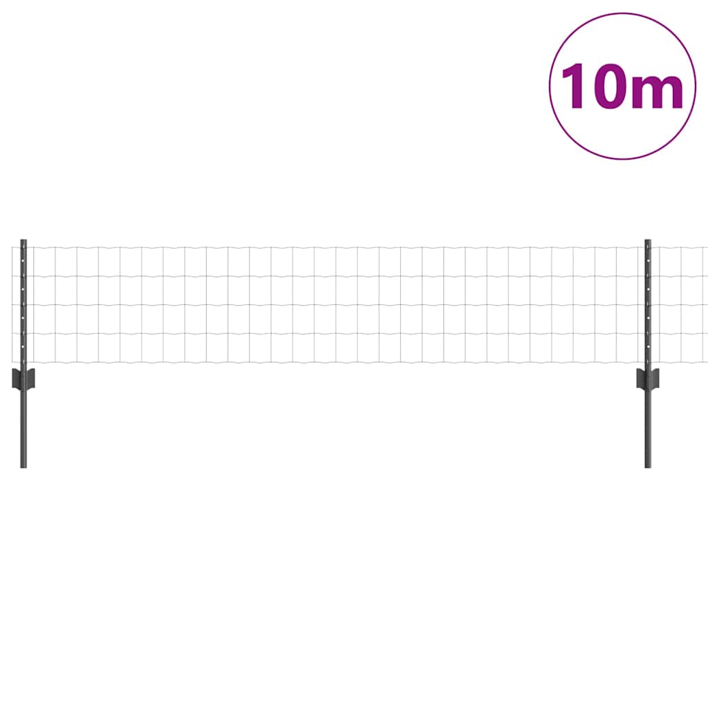 Valla vidaxl con poste gris 0,4 x 10 m acero y PVC