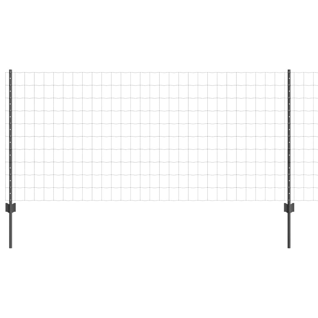 Valla vidaxl con poste gris 1 x 10 m acero y PVC