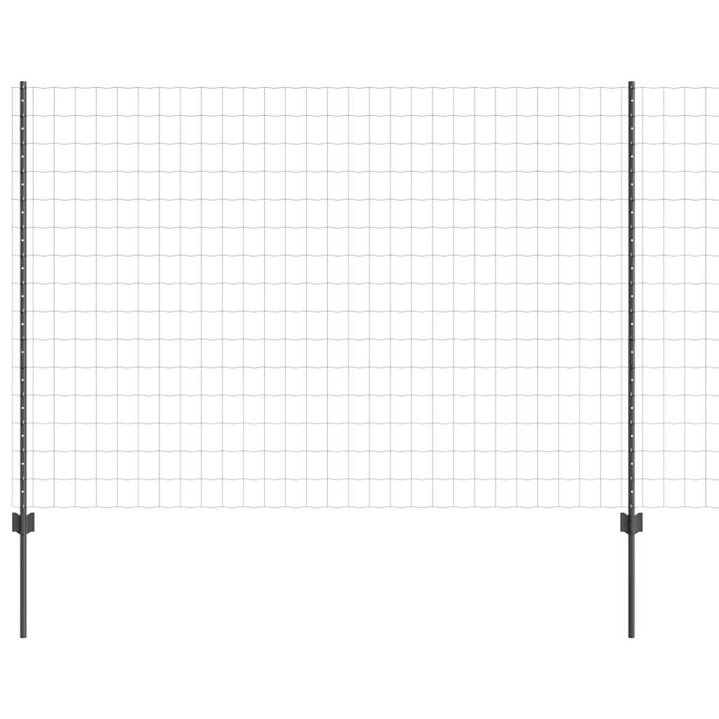 Valla vidaxl con poste gris 1,5 x 10 m acero y PVC