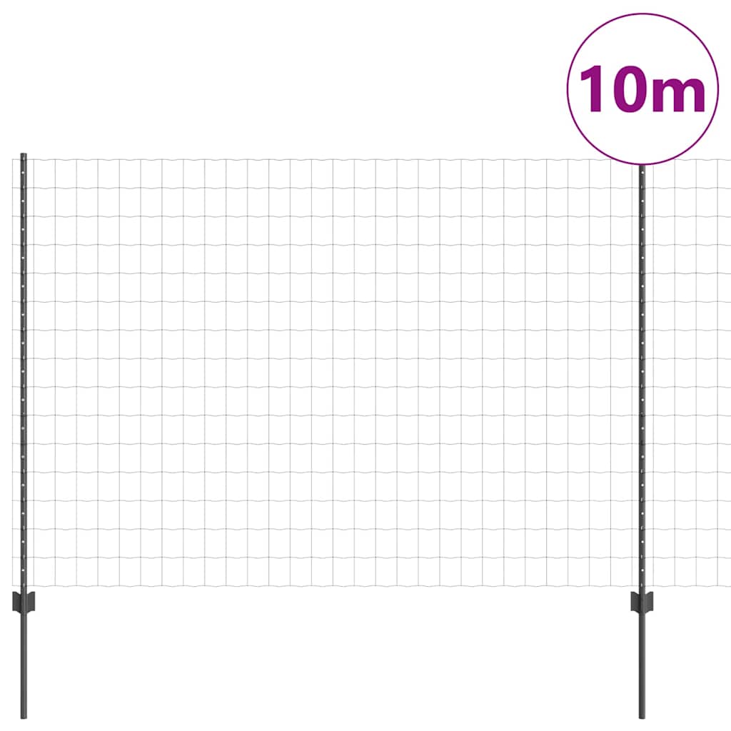 Valla vidaxl con poste gris 1,5 x 10 m acero y PVC
