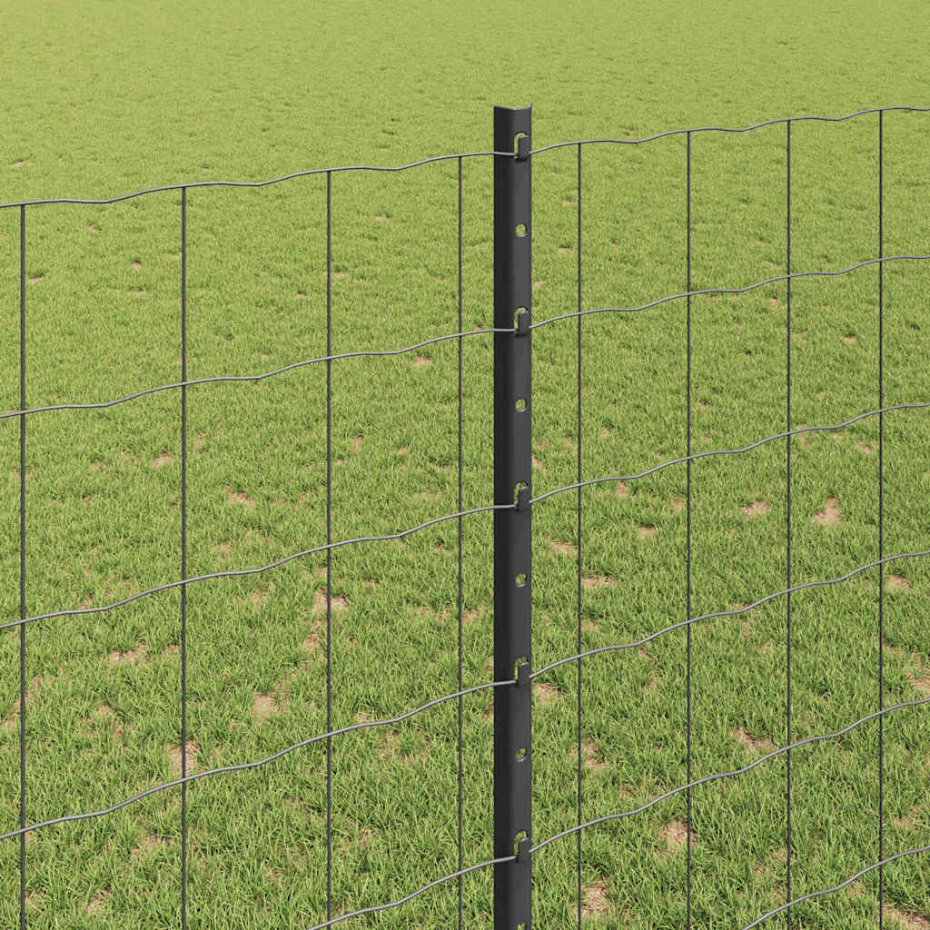 Valla vidaxl con poste gris 1,6 x 10 m acero y PVC