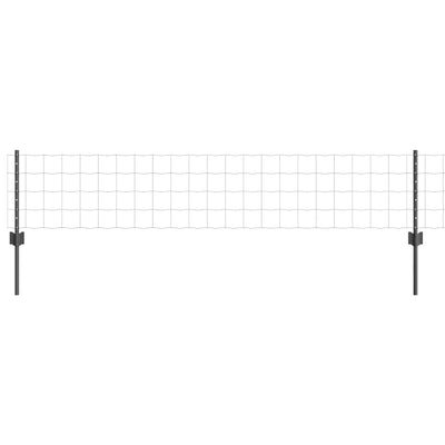 Valla vidaxl con poste gris 0,4 x 10 m acero y PVC