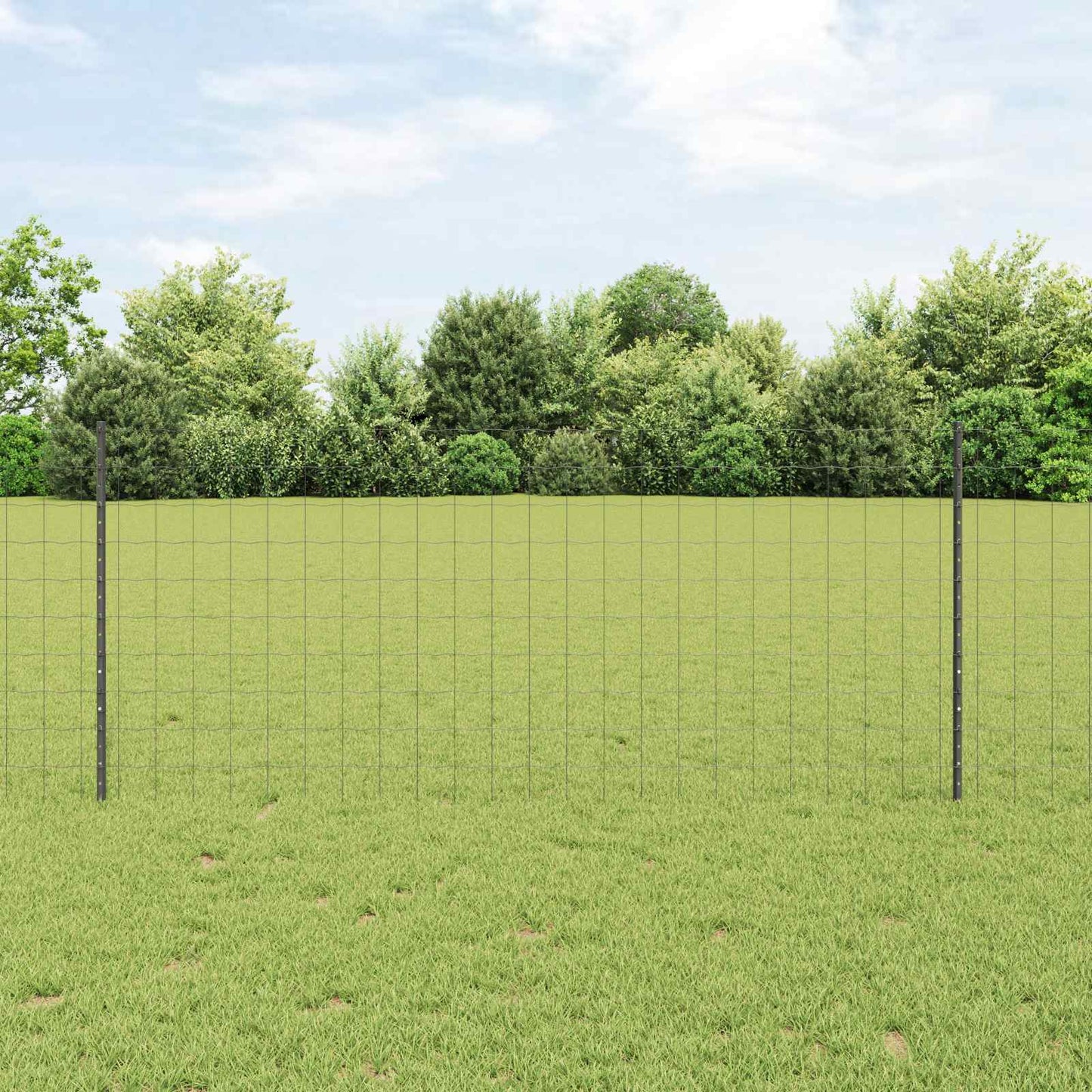 Valla vidaxxl con poste acero gris 1 x 10 m